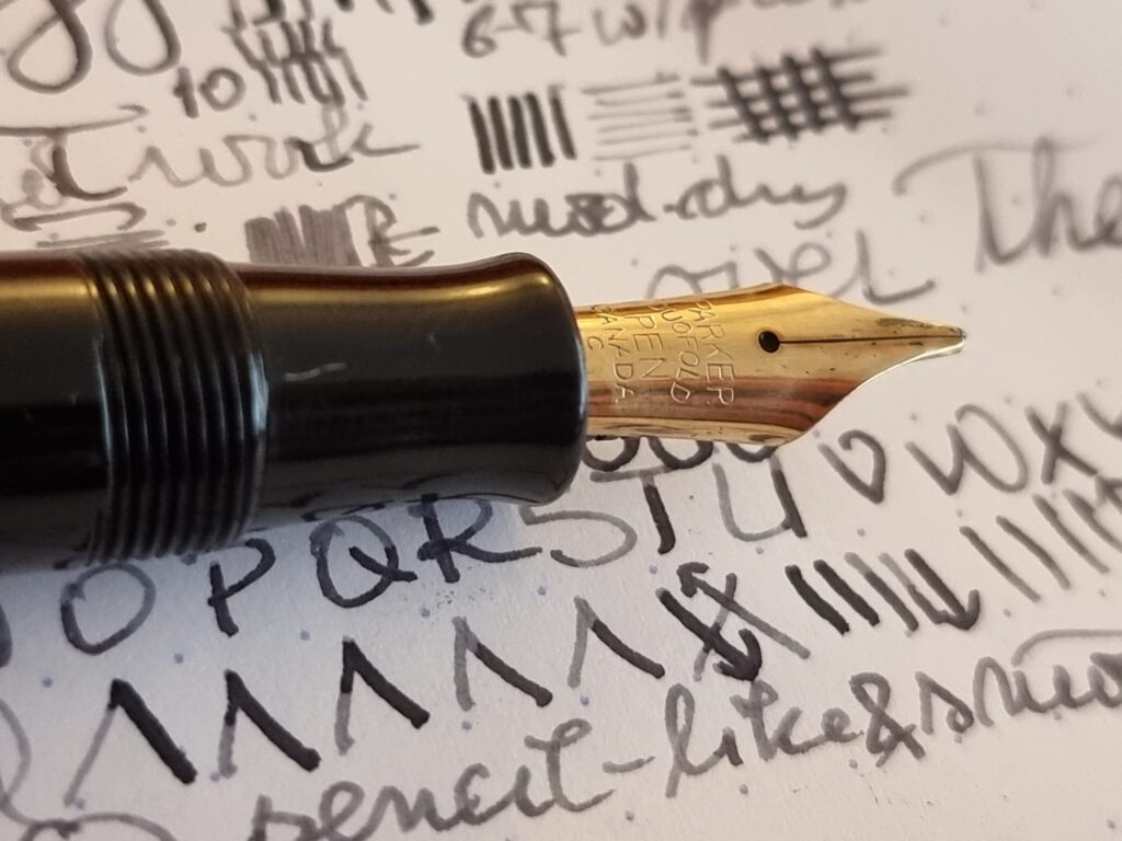 Parker Duofold Jr. with 14k M-stub nib, streamlined, likely 1929