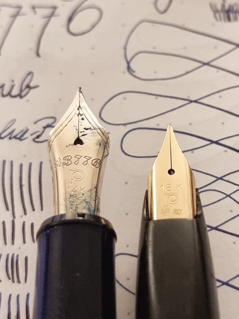 Two Platinum SF nibs, 2010s and 1970s