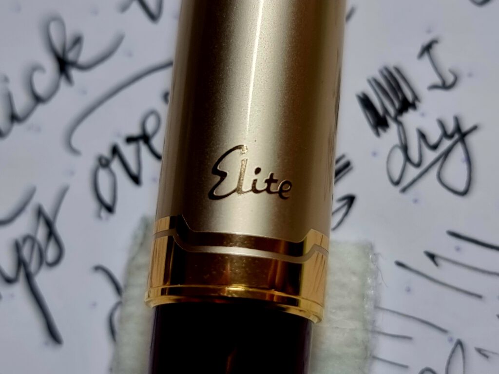 Pilot Elite E95S - Elite logo on the clip and two bands