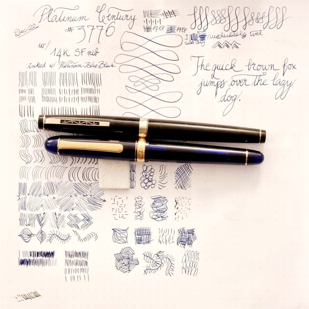 Two Platinum SF nibs, 2010s and 1970s