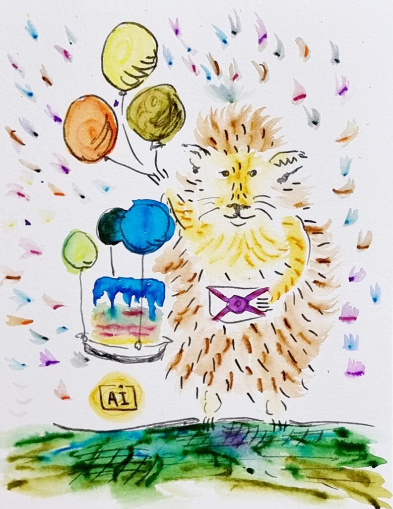 Drawing Hedgy in Watercolor