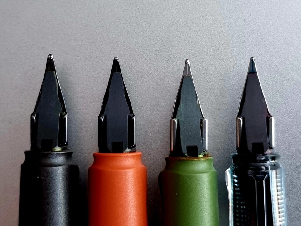 Four Lamy Z50 Steel Nibs - EF F M B - Underview