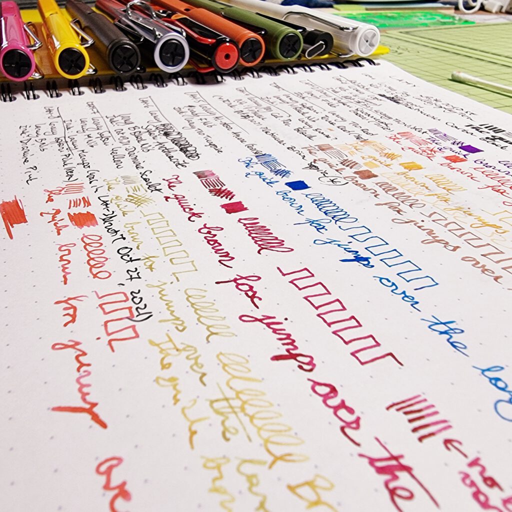 Lamy Safari Three-quarter Writing comparison