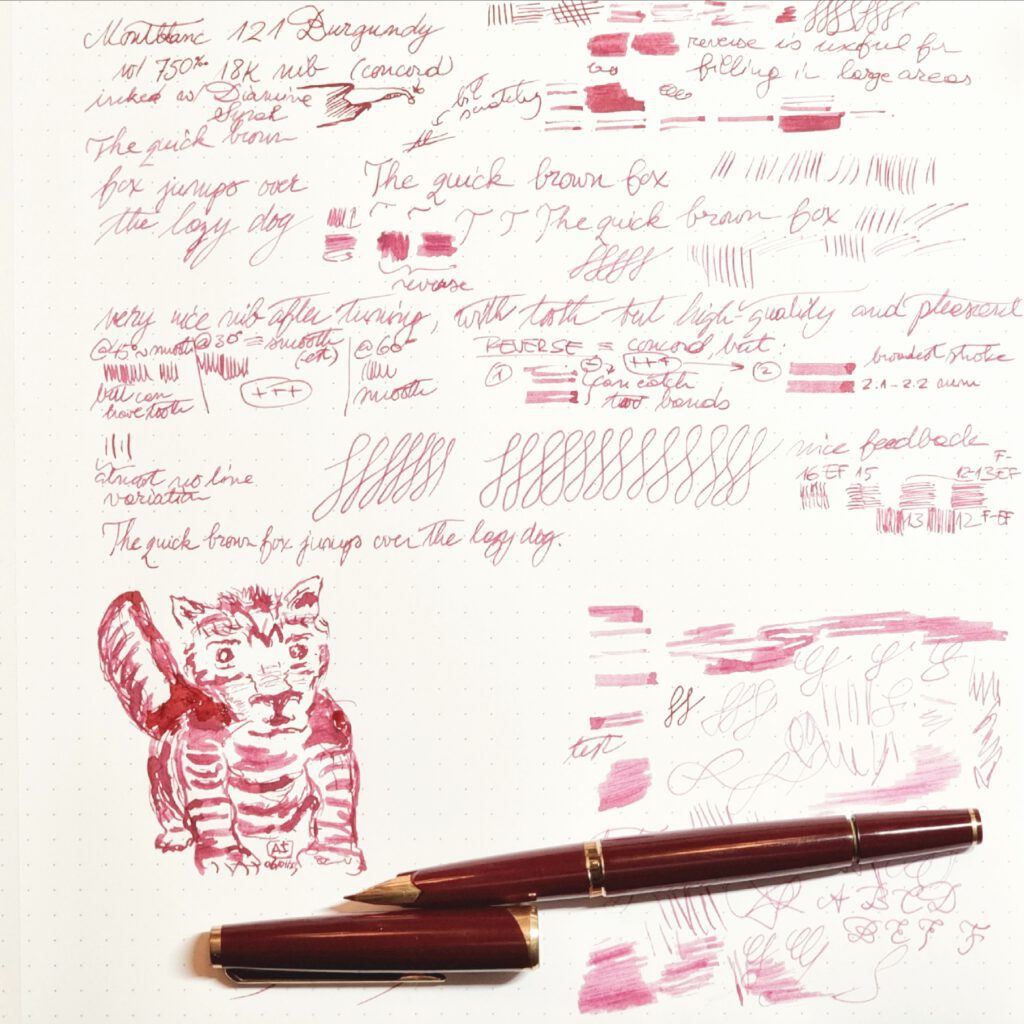 MB121 18K EF - Burgundy - Drawing Writing Sample
