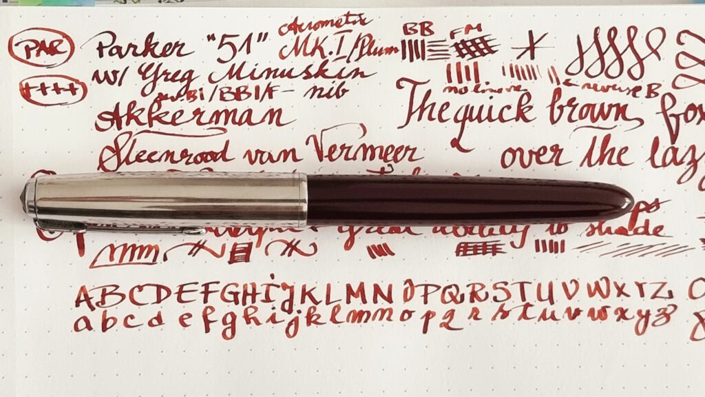 Parker 51 w Greg Minuskin nib - at work