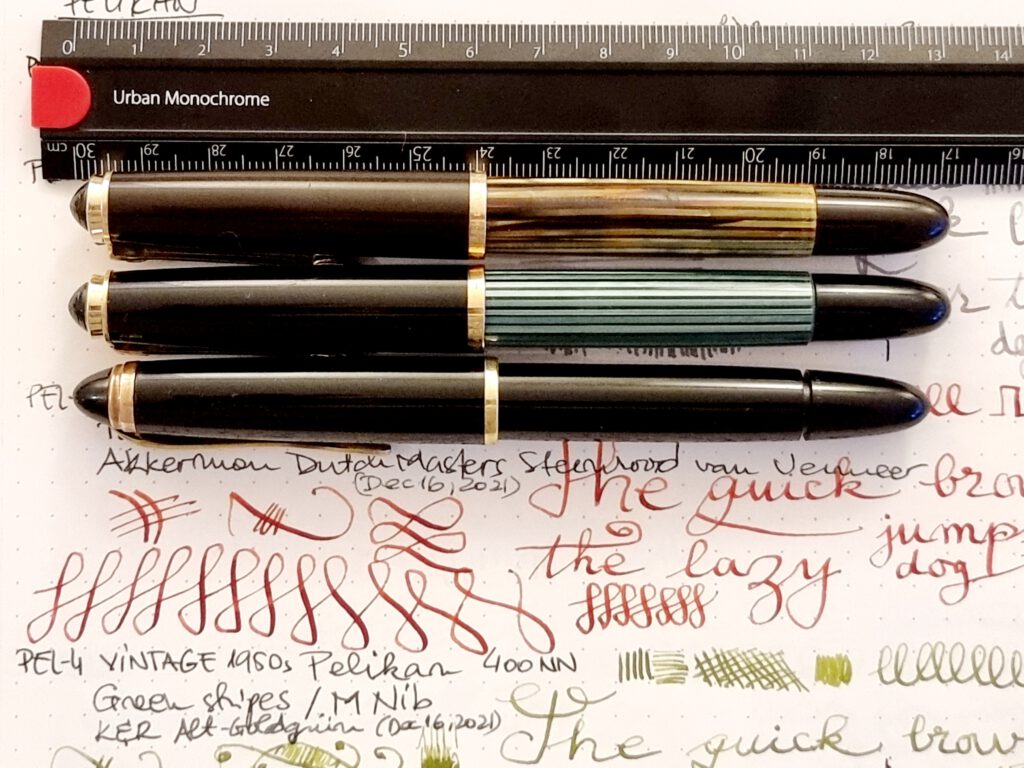 Pelikan 400NN 2x - Geha 605 - Full pen dimensions - zoom in